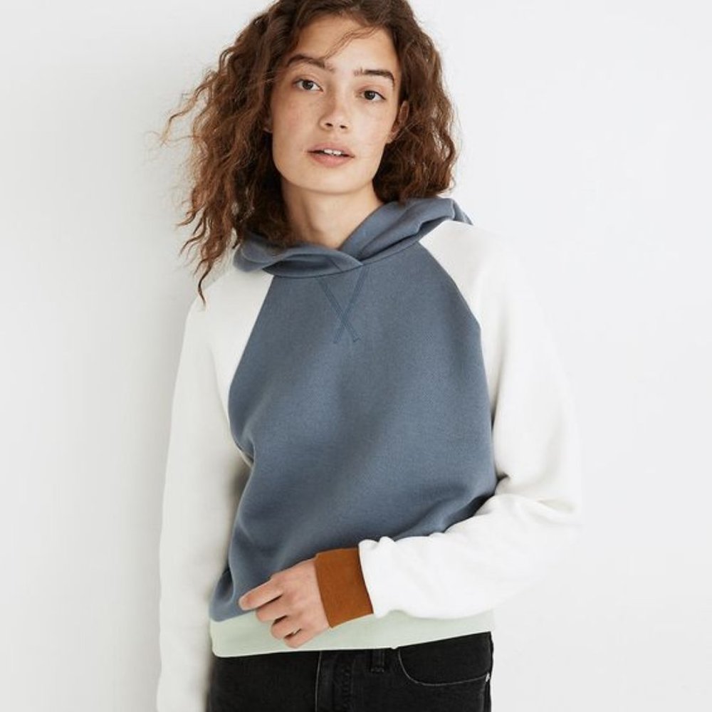 Madewell Betterterry Hoodie Colorblock Sweatshirt